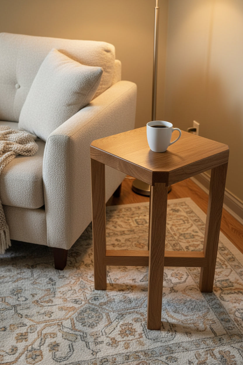 Scottish White Oak Solid Wood Side Table