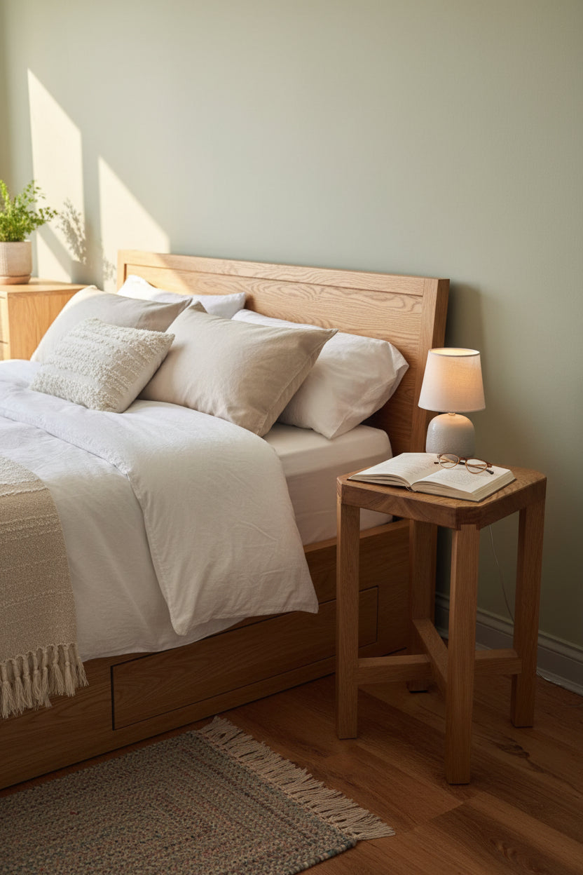 Scottish White Oak Solid Wood Side Table