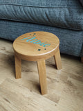 Children's Solid White Oak Round Stool Toddler Furniture