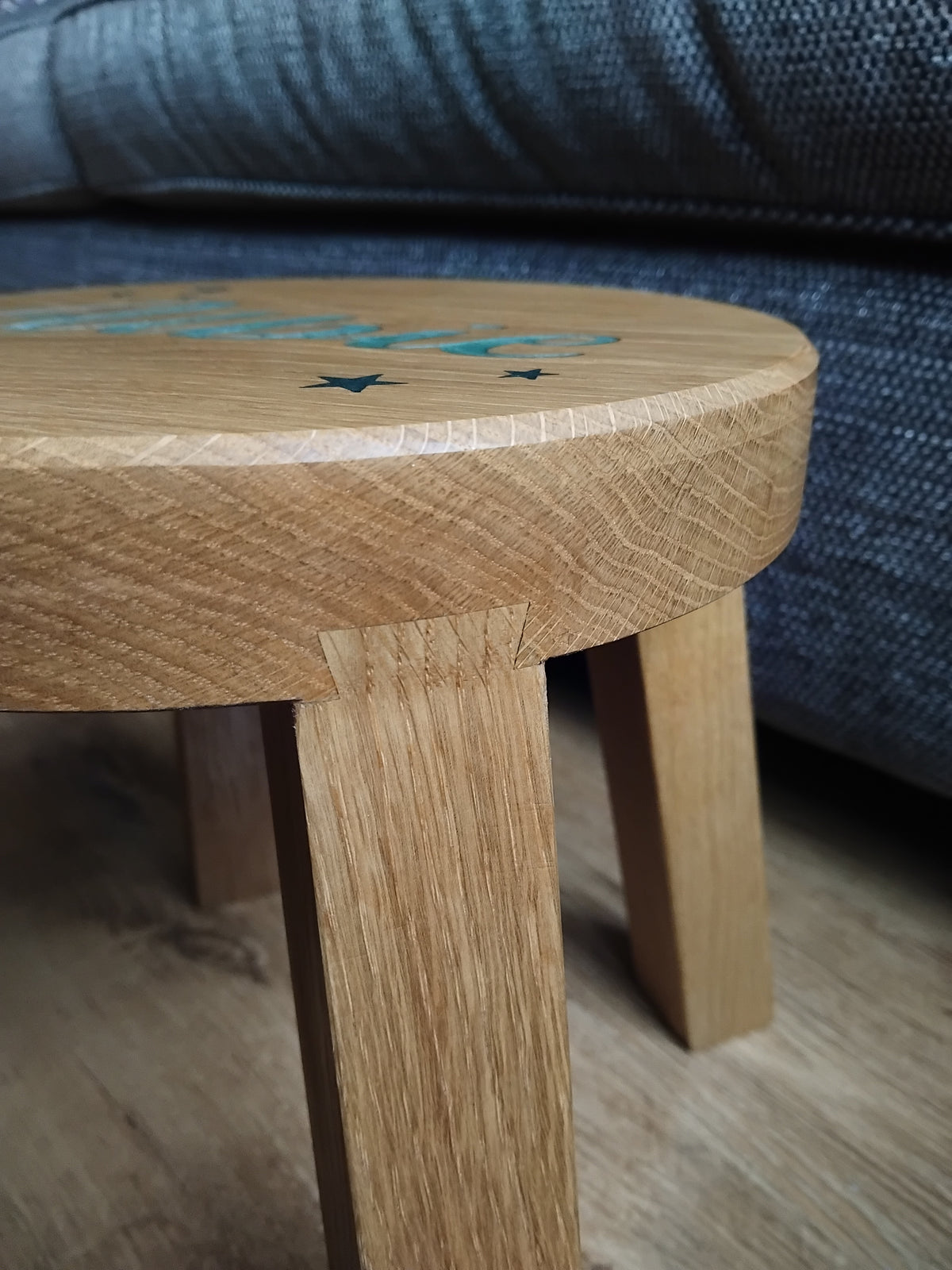 Children's Solid White Oak Round Stool Toddler Furniture