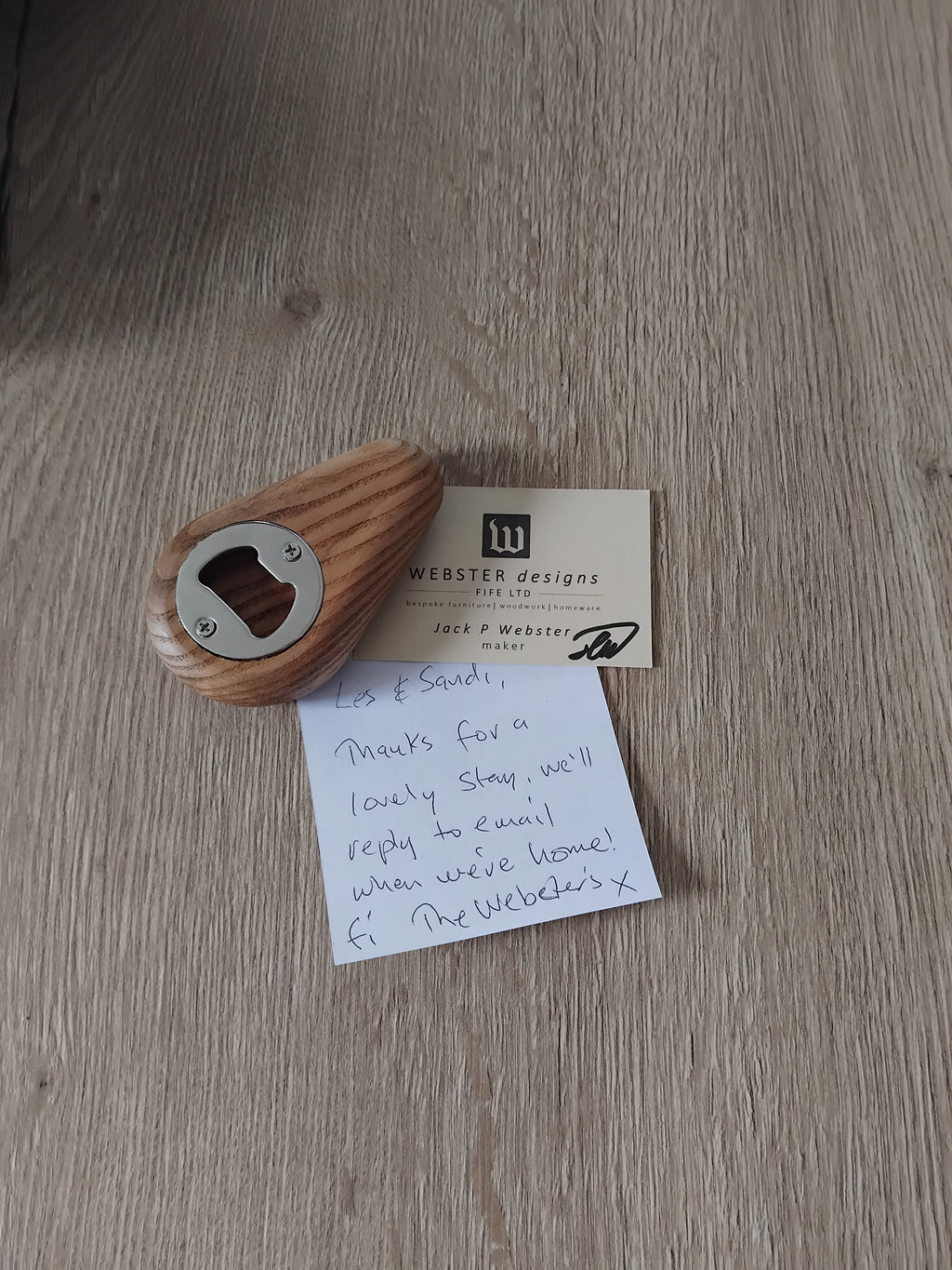 Teardrop Ergonomic Wooden Bottle Opener