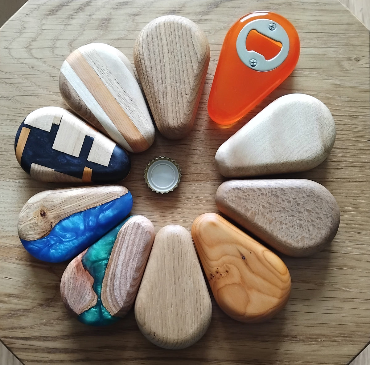 Teardrop Ergonomic Wooden Bottle Opener