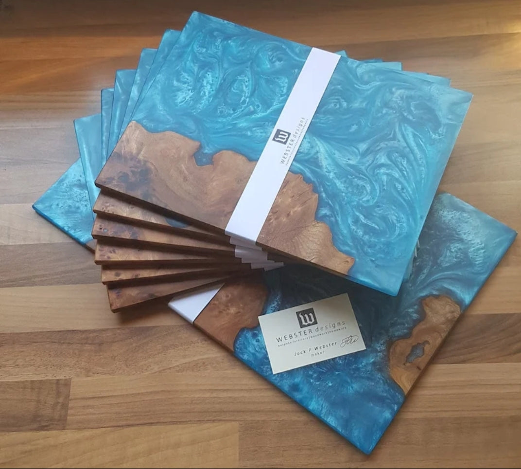 Handcrafted Resin & Wood Placemats & Coasters Custom Made To Order