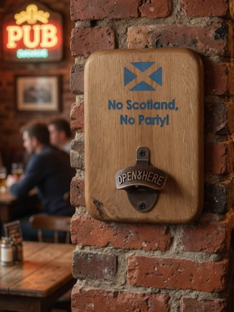 Personalised Oak & Resin Wall Mounted Bottle Opener — Made to Order