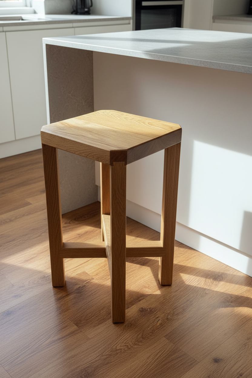 Oak Stool Kitchen Island Background