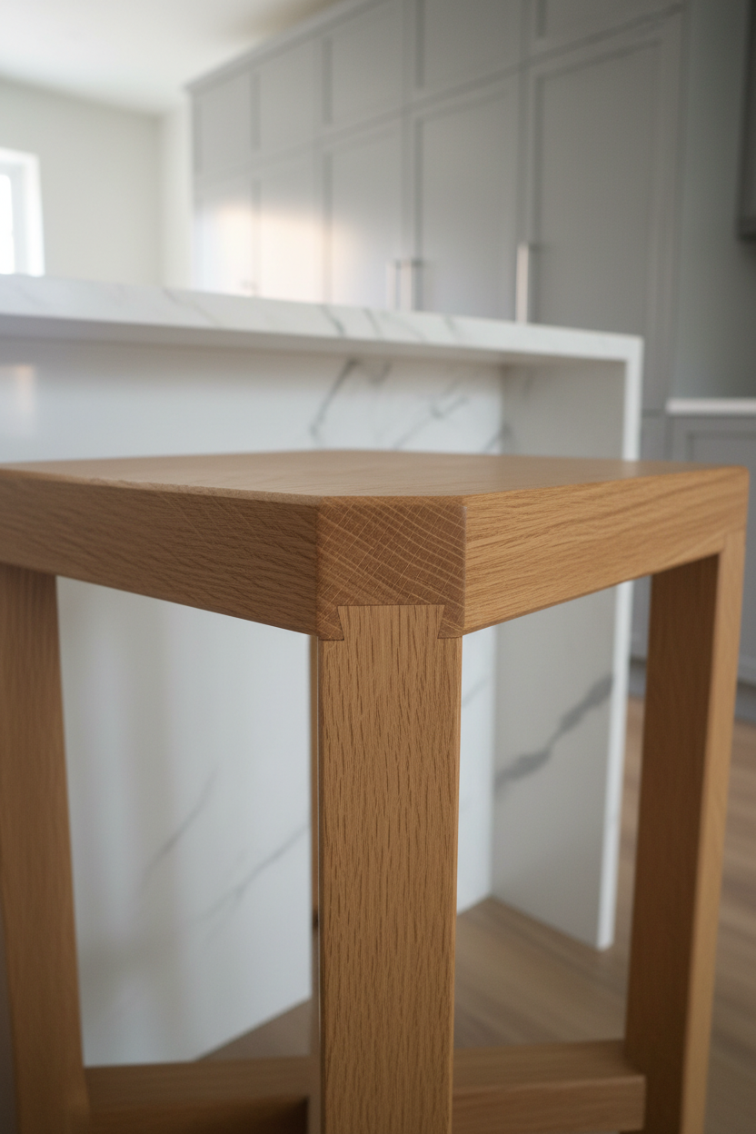 Oak Stool Modern Kitchen Background