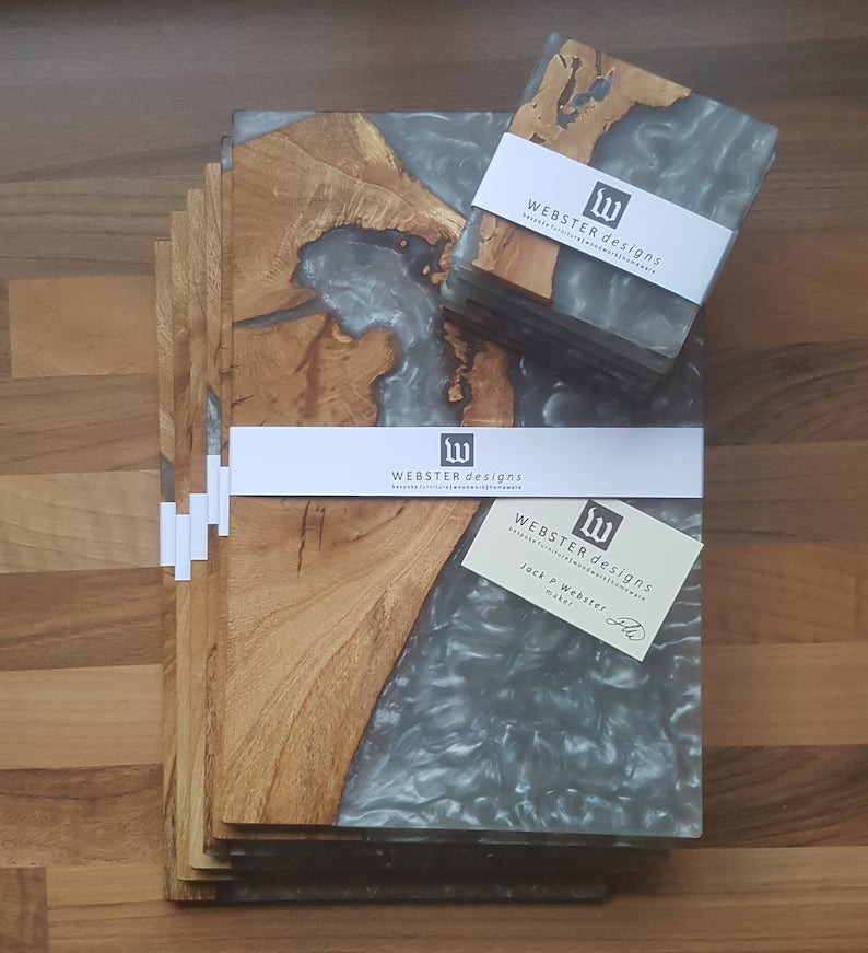 Handcrafted Resin & Wood Placemats & Coasters Custom Made To Order